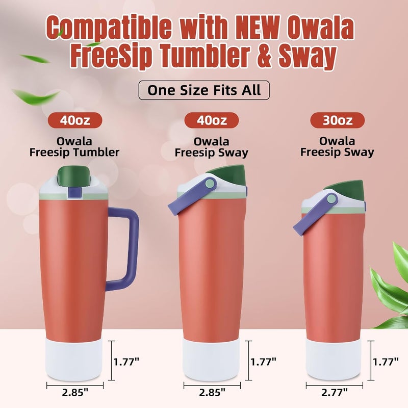 BKBY 2PCS Silicone Boot Compatible with Owala 30oz & 40oz FreeSip Sway Bottles & Tumblers, Protective Anti-Slip Bottom Cover Sleeve for Freesip Sway Tumbler - Image 2